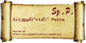 Szijgyártó Petra névjegykártya